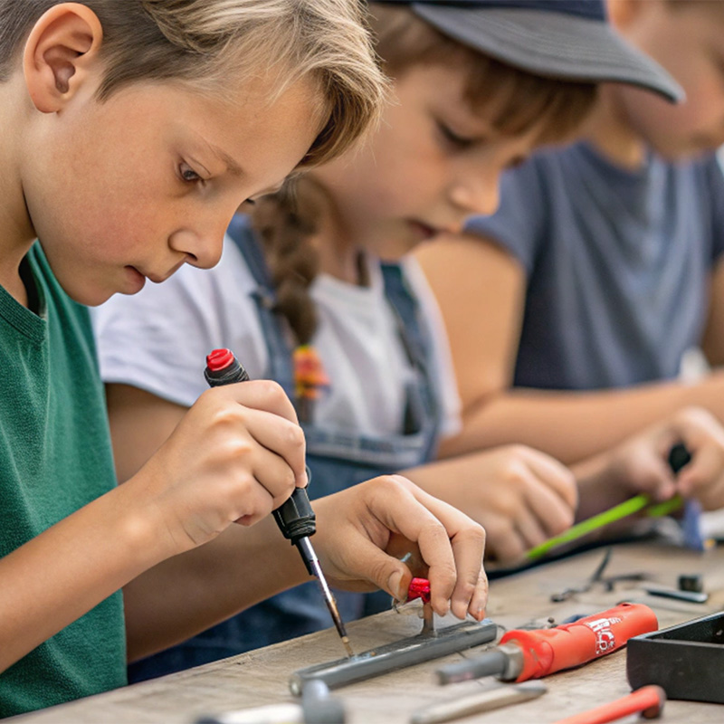 Kinder beim löten Kinder beim löten